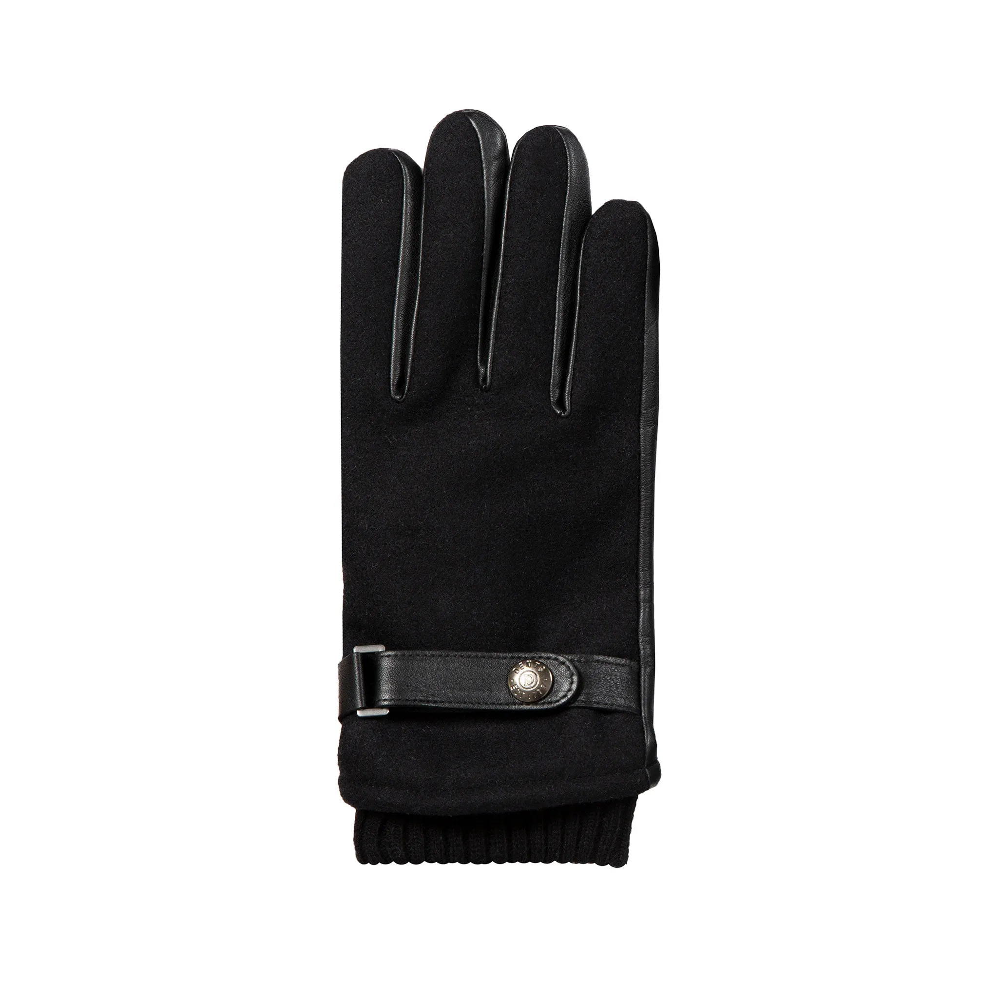 Men’s Touchscreen Lined Flannel and Leather Gloves