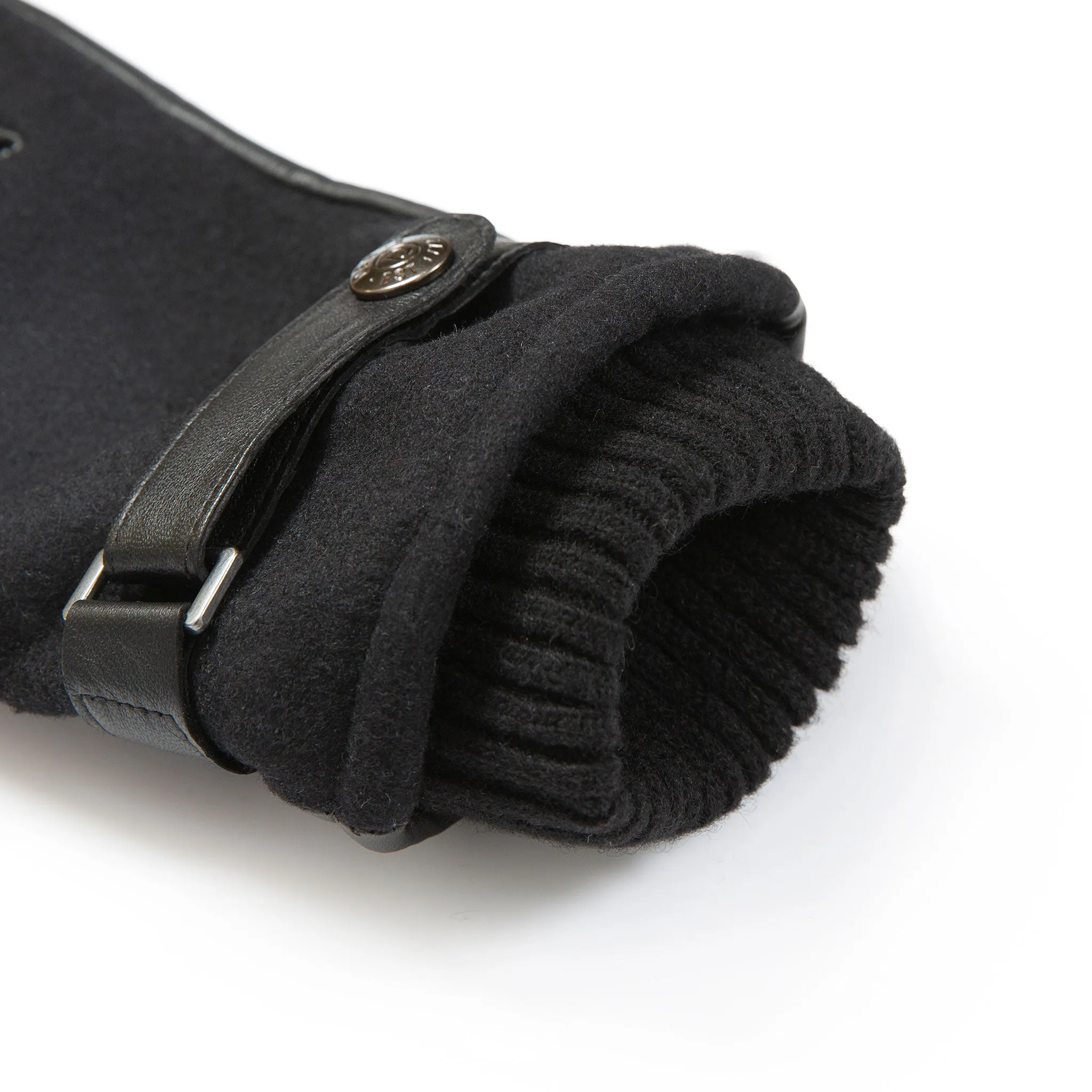 Men’s Touchscreen Lined Flannel and Leather Gloves