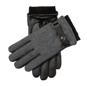 Men’s Touchscreen Lined Flannel and Leather Gloves