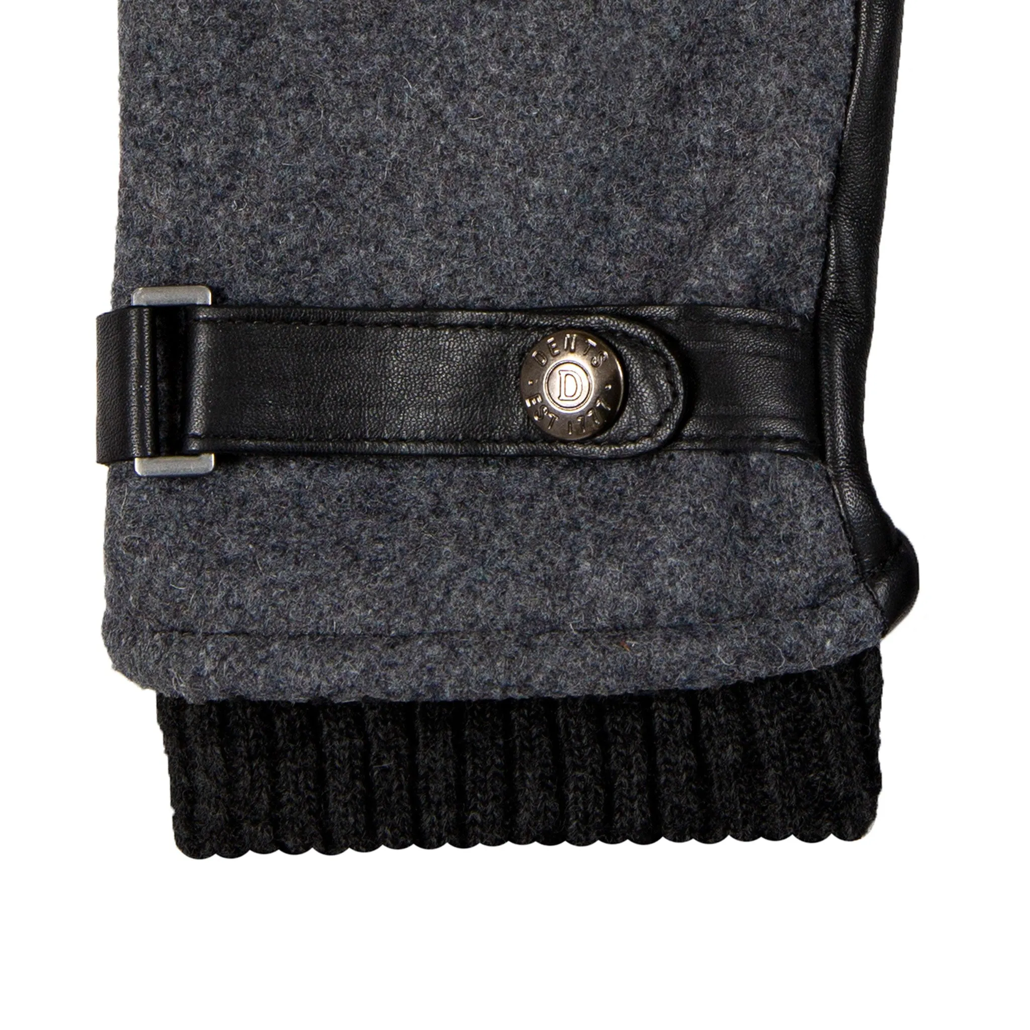 Men’s Touchscreen Lined Flannel and Leather Gloves