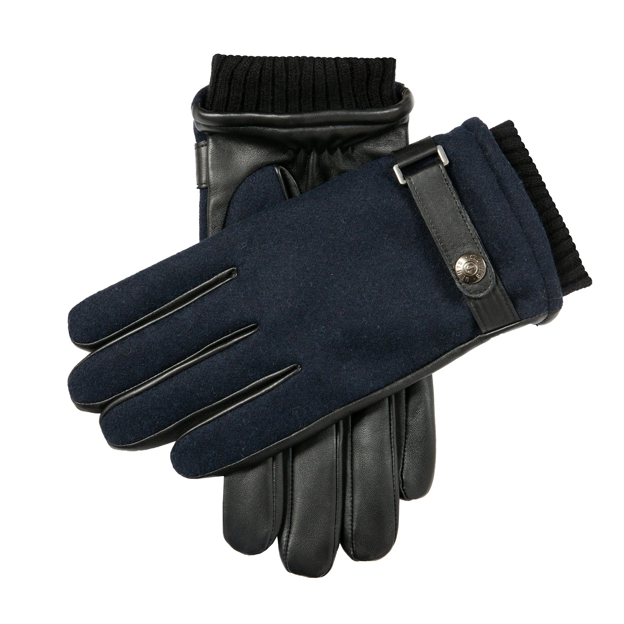 Men’s Touchscreen Lined Flannel and Leather Gloves