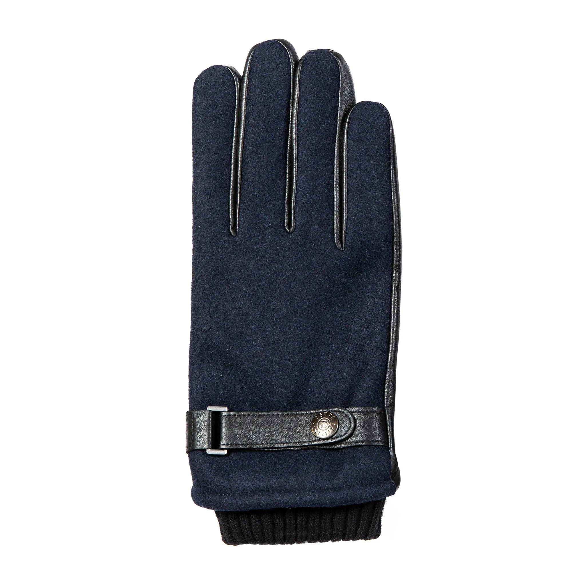 Men’s Touchscreen Lined Flannel and Leather Gloves