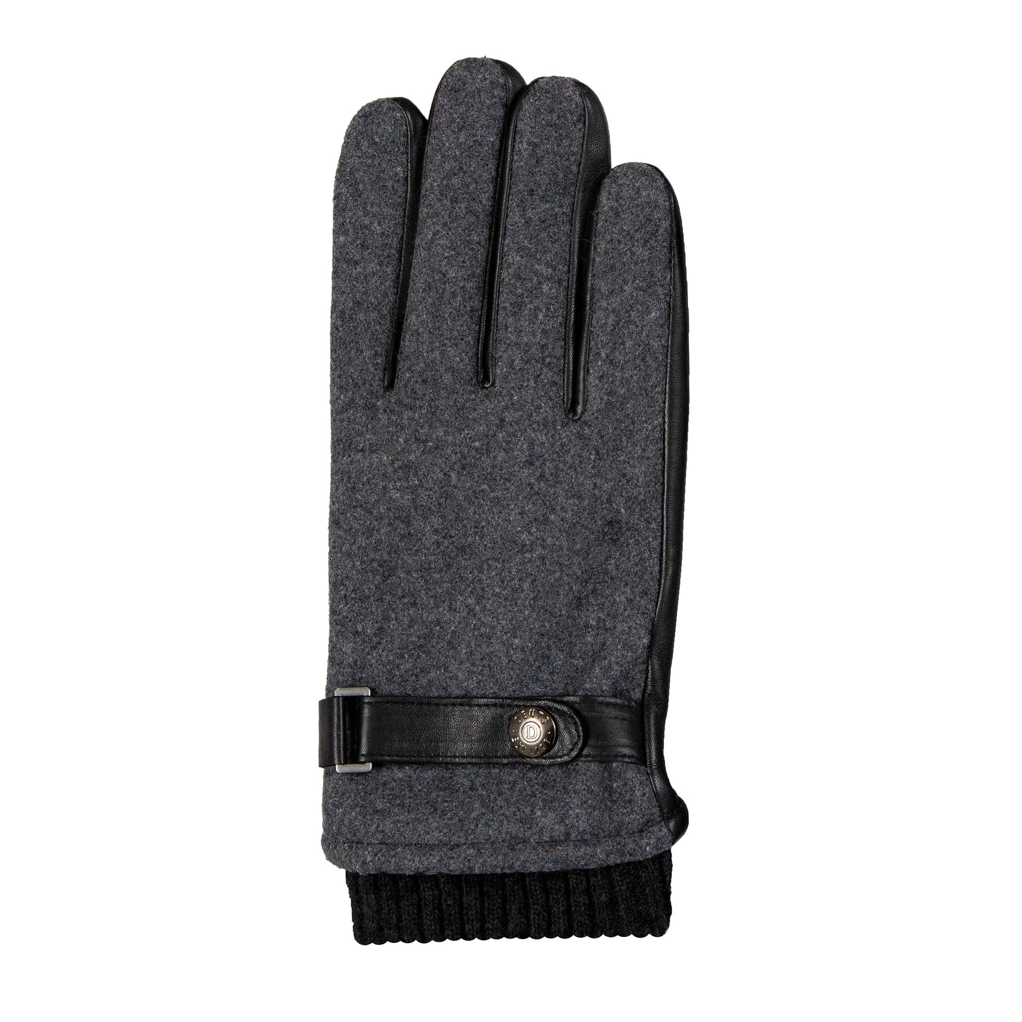 Men’s Touchscreen Lined Flannel and Leather Gloves