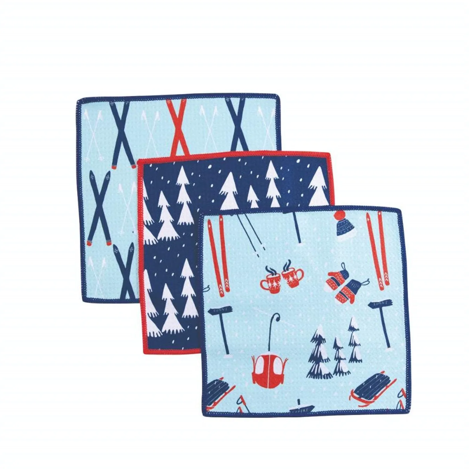 Nordic Sports blu Dish Cloth Set of 3