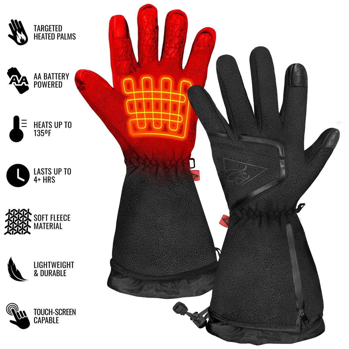 Open Box ActionHeat AA Men's Fleece Heated Gloves 2.0