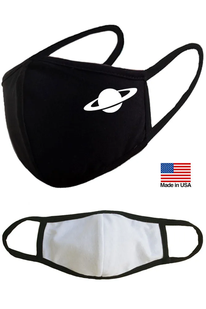 Planet Saturn Space Reusable Washable Cotton Face Masks - Made in USA