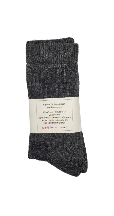 S511 Alpaca Technical Sock Grey Ladies Medium / Mens Small