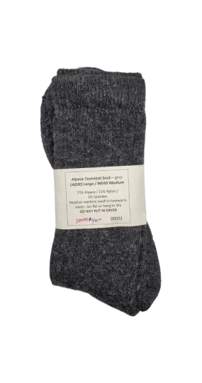 S521 Alpaca Technical Sock Grey Ladies Large / Mens Medium