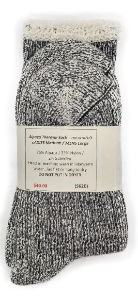 S620 Alpaca Thermal Sock Natural Ladies Medium / Mens Small