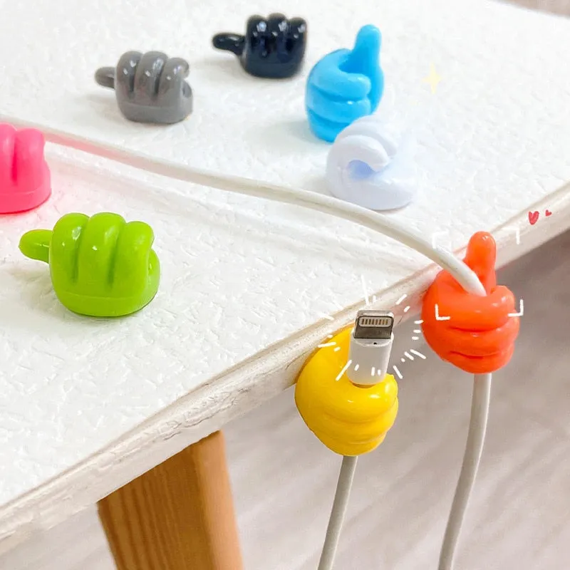 Silicone Thumb Wall Hook Cable Clip Wire Desk Organizer Brush Storage Wall Sticker Gadgets Useful Things For Home