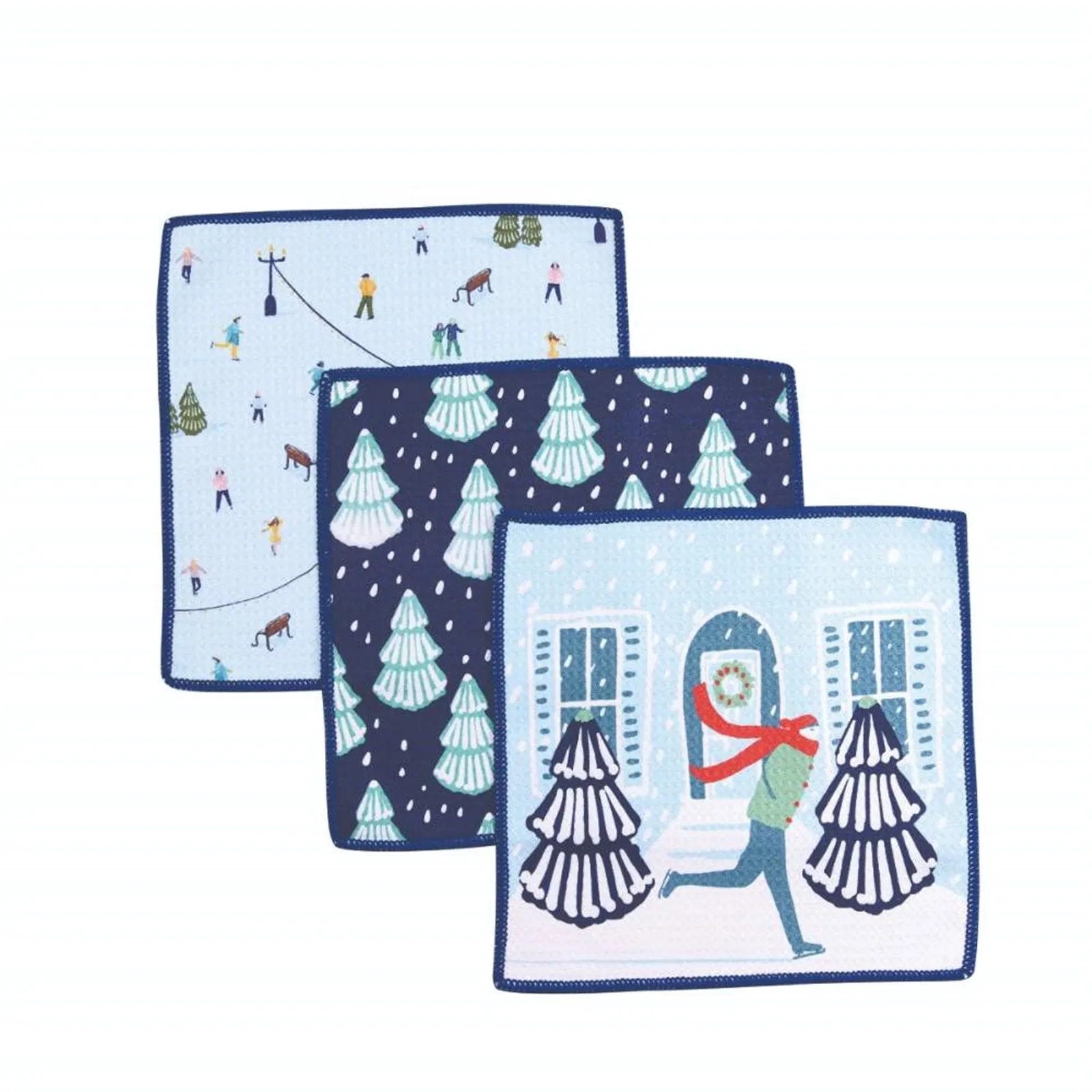 Skater blu Dish Cloth Set of 3