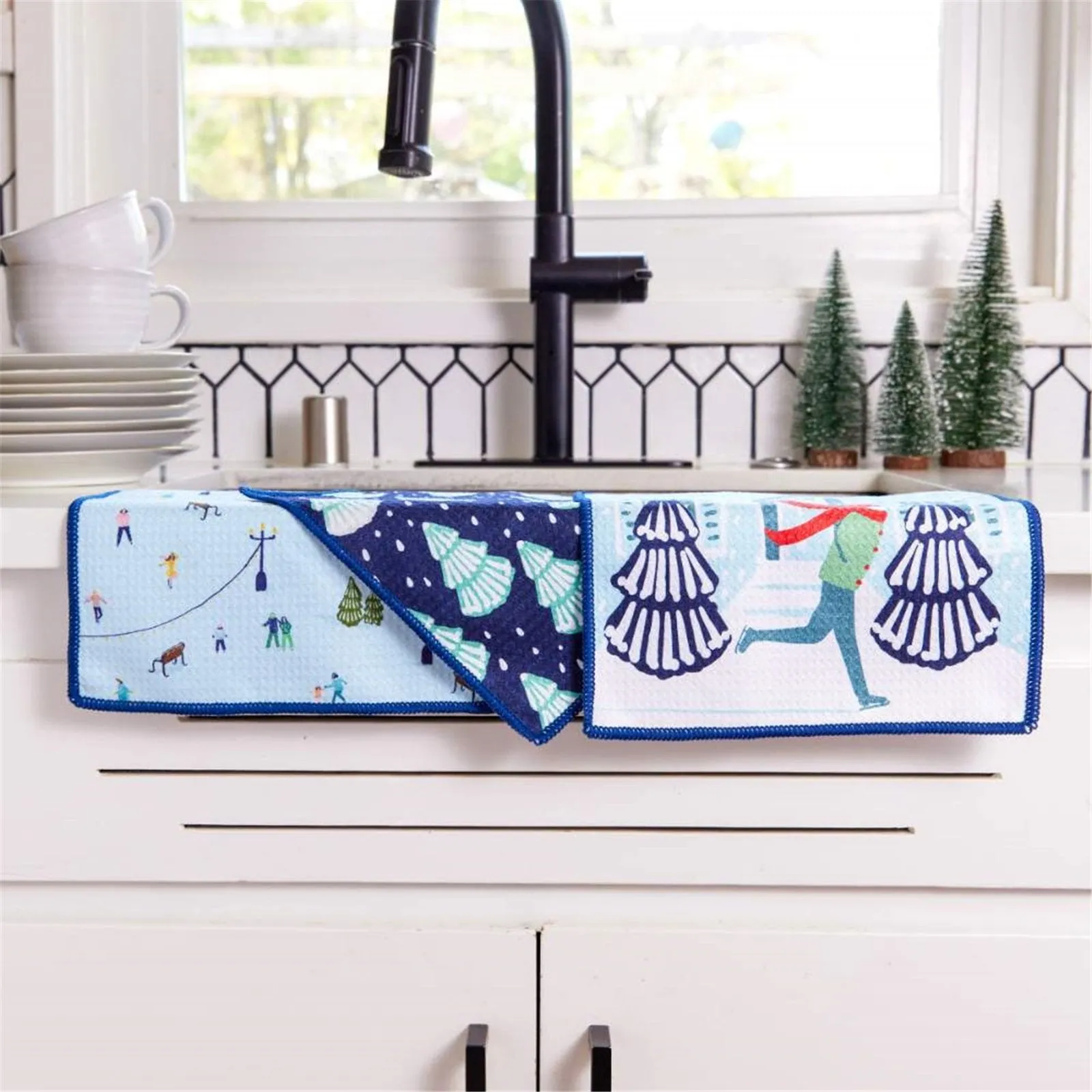 Skater blu Dish Cloth Set of 3