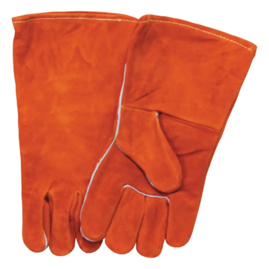 Split Cowhide Kevlar® Welding Gloves, Russet, 4 in Gauntlet, Full Sock Lining