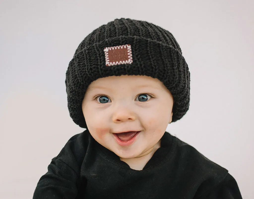 Toddler Black Cuffed Beanie