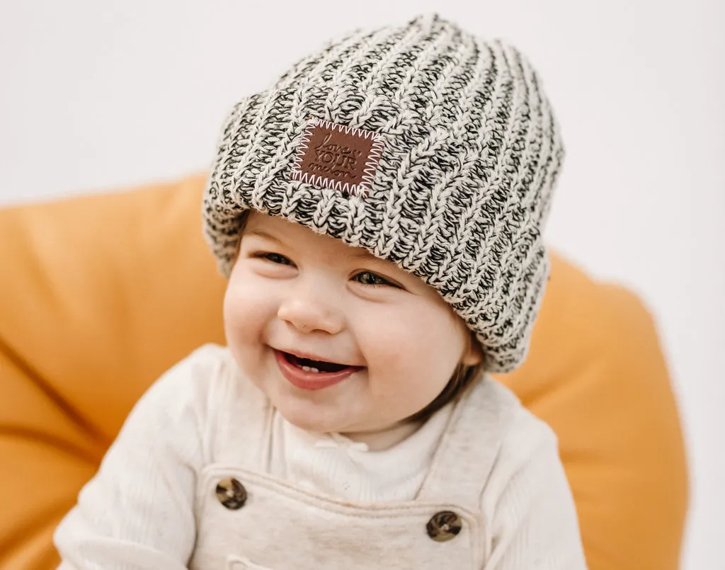 Toddler Black Speckled Cuffed Beanie