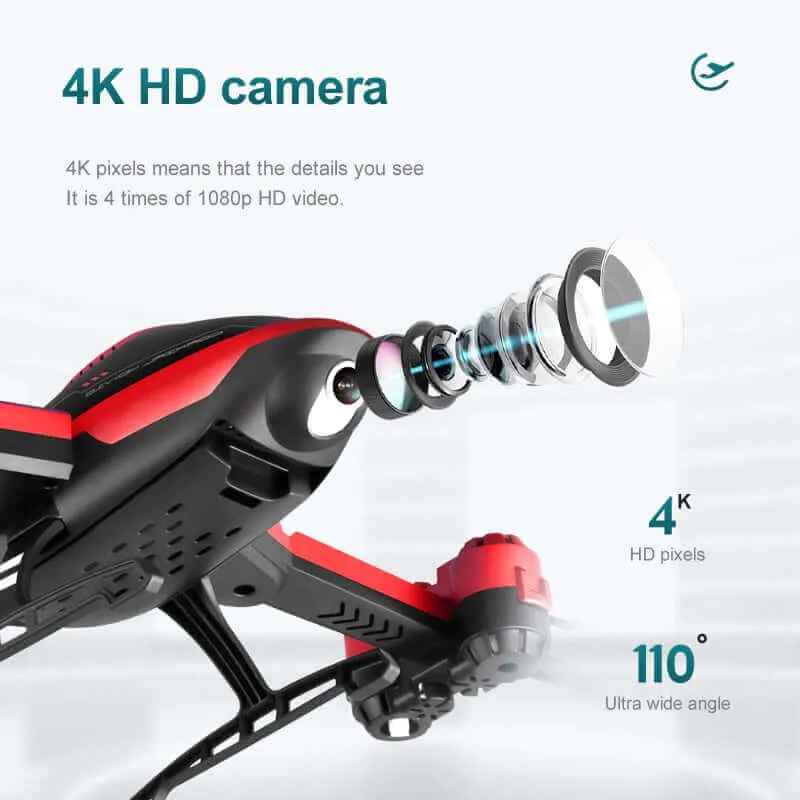 V10 4K Mini RC Drone with HD Camera, FPV Quadcopter, Professional 4K Drone Toy