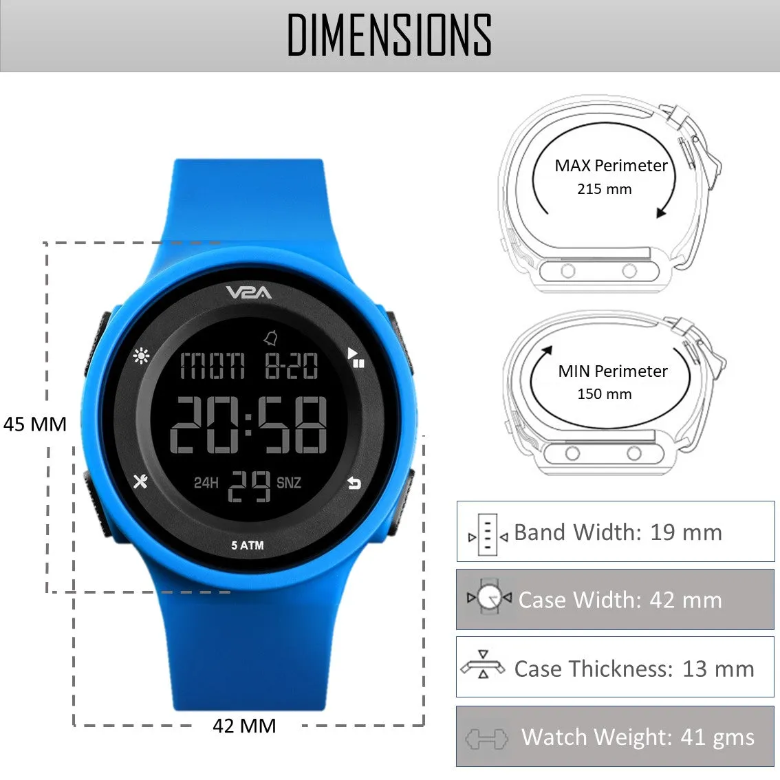 V2A Active Digital Sports Watch  for Women and Girls