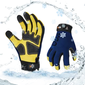 Vgo 1Pair 0℃/32°F Winter Pig Leather Work Gloves, Cold Weather Waterproof Safety Work Gloves,Cold Storage or Freezer Use,w/3M Thinsulate Lining(PA7726FLWP)