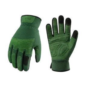 VGO Ladies' Synthetic Leather Gardening Gloves Thornproof Durability & Anti-shock ( Green, SL7471)