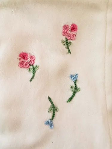 VINTAGE 50s / 60s CHILD'S EMBROIDERED ROSES GLOVES