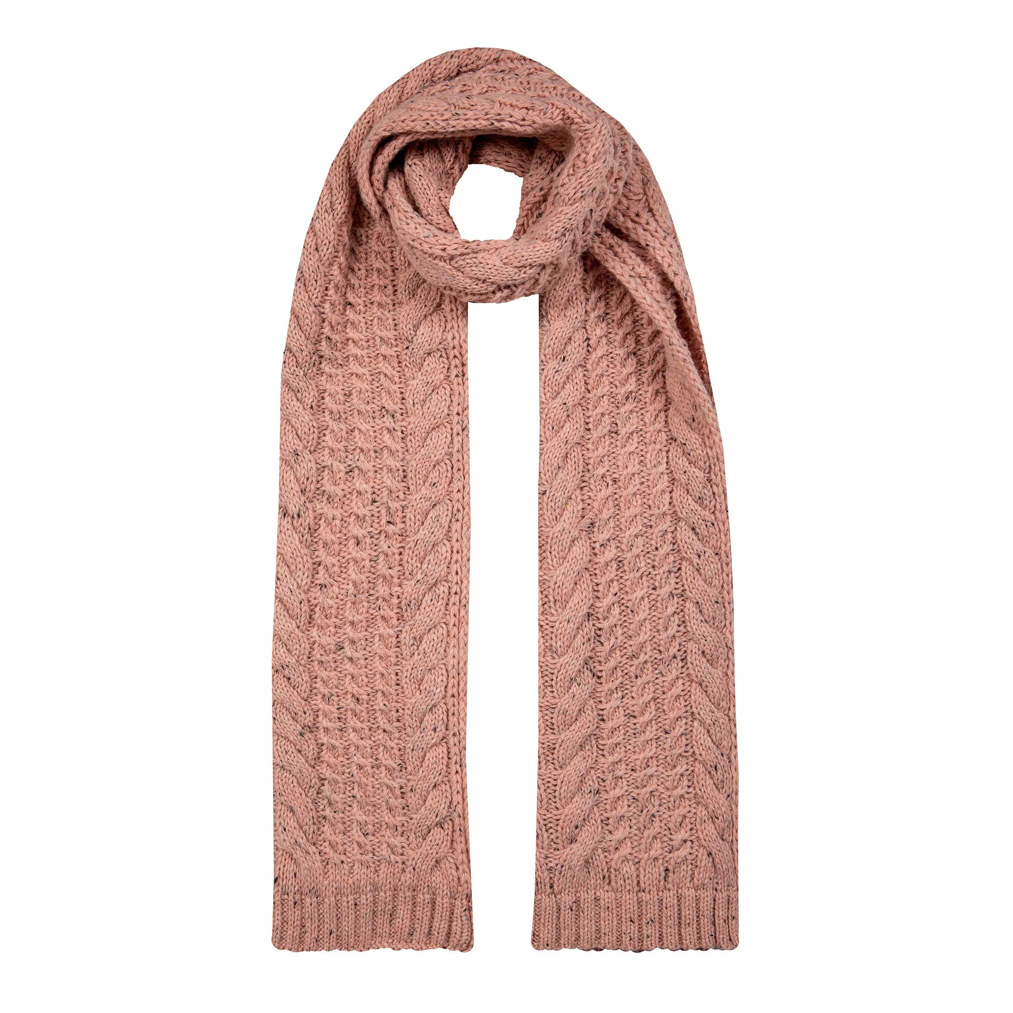 Women’s Cable Knit Scarf with Marl Yarn