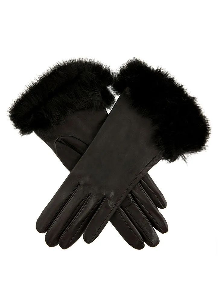 Women's Heritage Silk-Lined Leather Gloves with Fur Cuffs