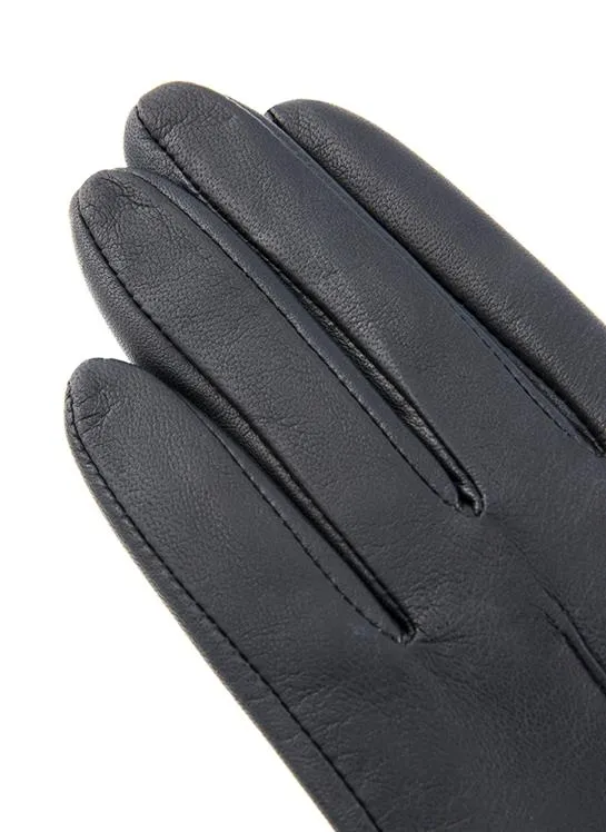 Women's Single-Point Fleece-Lined Leather Gloves