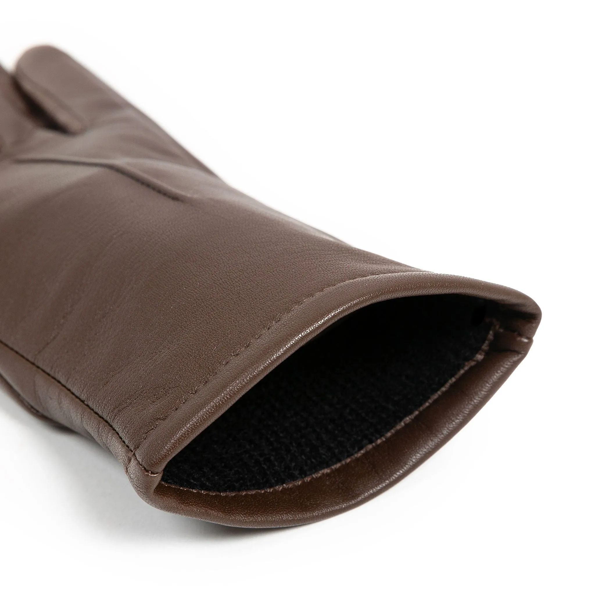 Women's Single-Point Lined Leather Gloves