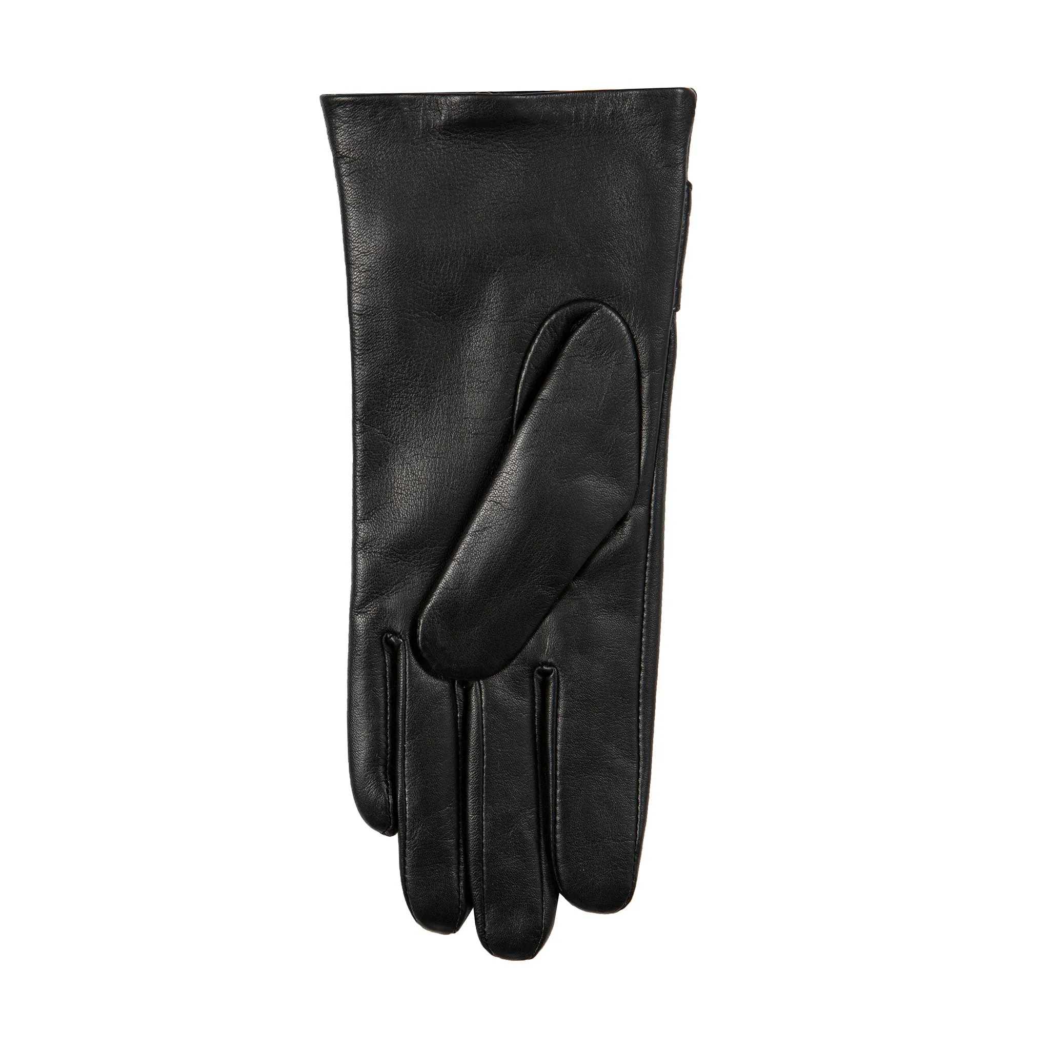 Women’s Touchscreen Wool-Lined Leather Gloves with Bow