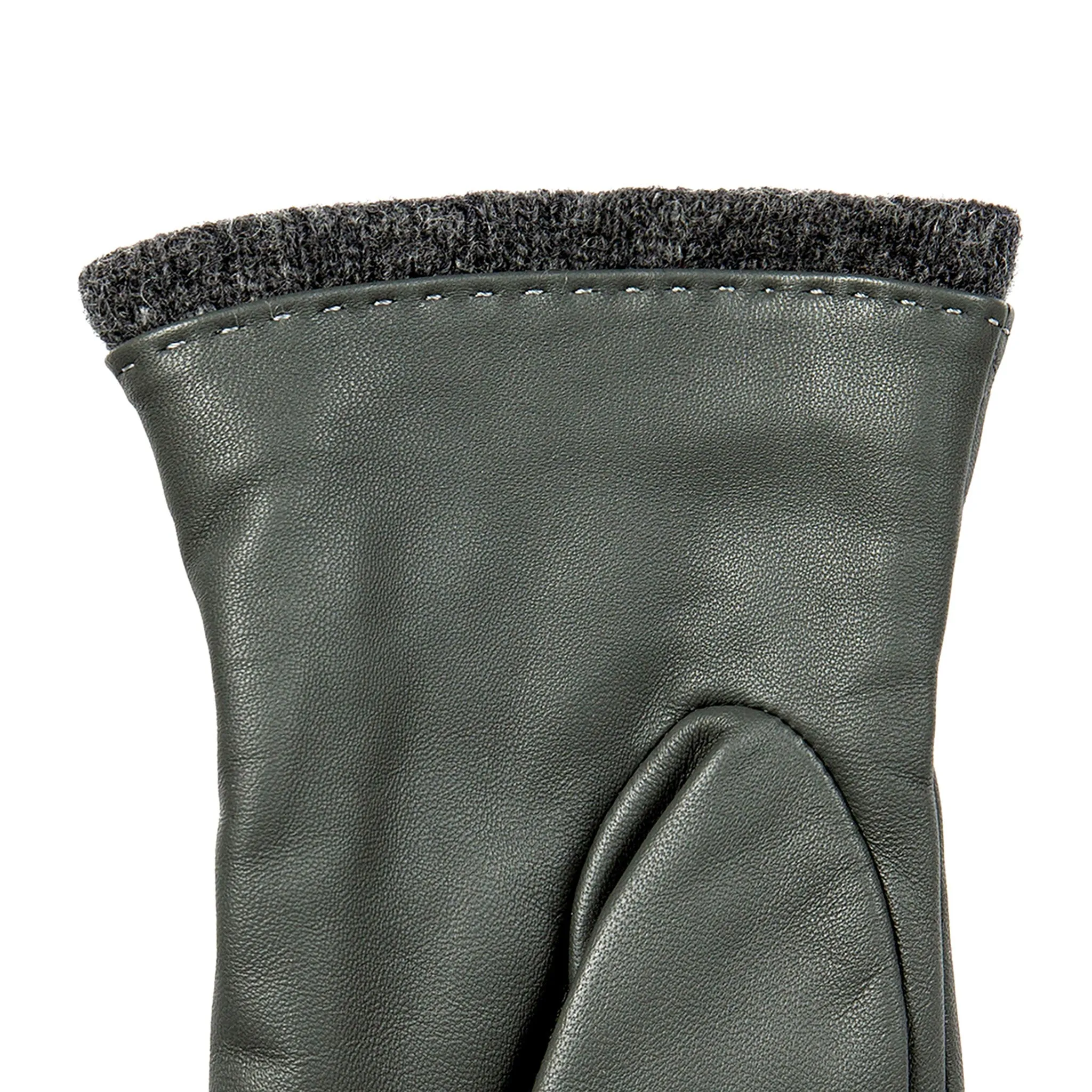 Women’s Wool-Lined Leather Gloves with Quilted Cuffs and Bow