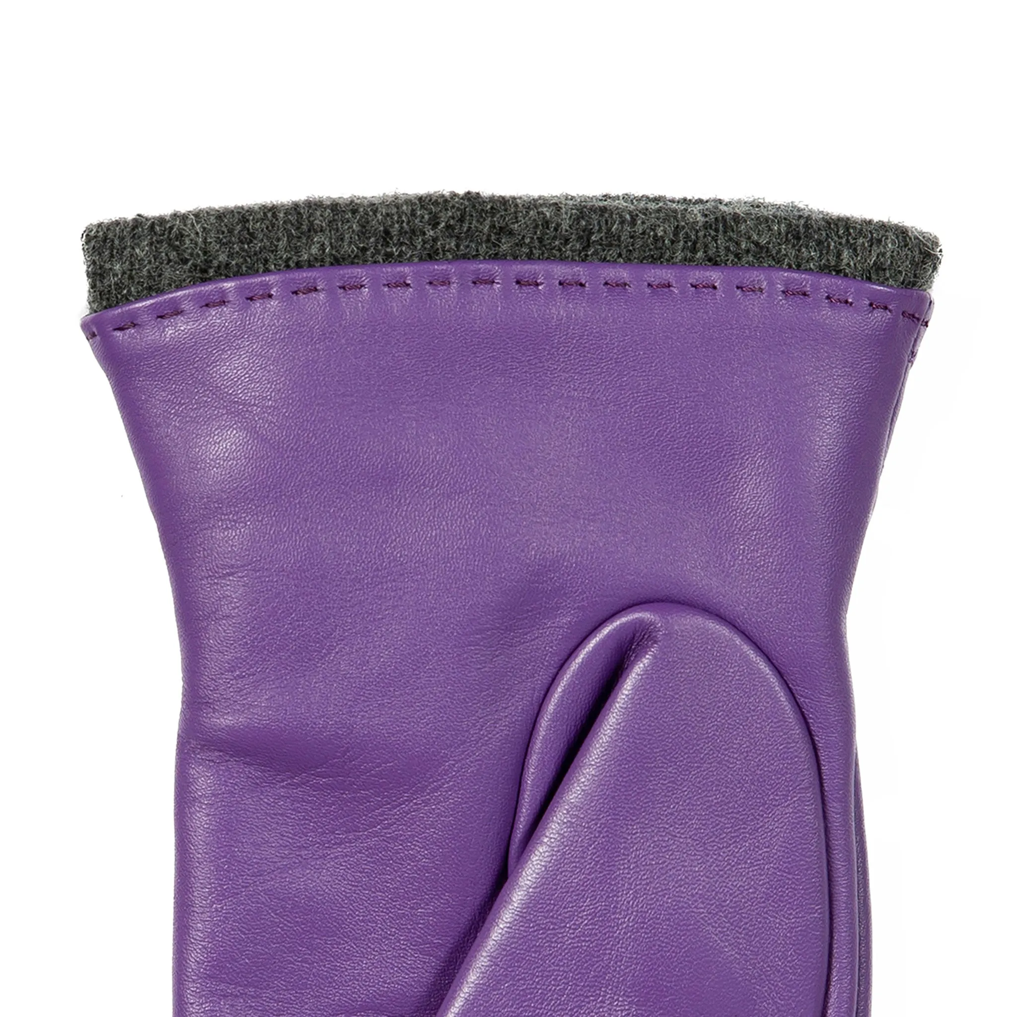 Women’s Wool-Lined Leather Gloves with Quilted Cuffs and Bow